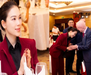 Linh Rin như tổng tài lộ diện ở sự kiện hậu sinh con đầu lòng, ông xã thiếu gia có cử chỉ gây chú ý