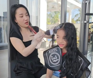 Bà xã vướng tranh cãi vì dùng hóa chất tạo kiểu tóc cho 2 con gái, Lê Dương Bảo Lâm nói gì?