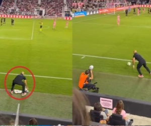 Messi có hành động bất ngờ khi được vệ sĩ ném cho trái bóng, fan khen ngợi khi biết lý do đằng sau