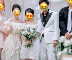 Vụ đi đám cưới mặc váy trắng, cầm hoa chụp với chú rể như cô dâu bị 'ném đá': Người trong cuộc nói lý do!