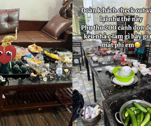 Xôn xao hình ảnh đoàn khách thuê Villa ăn uống xong để lại 'bãi chiến trường' đầy rác: 'Nhà chị có làm gì đâu mà mất phí?'