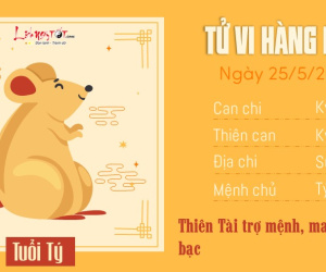 Tử vi thứ 7 ngày 25/5/2024 của 12 con giáp: Dần may mắn, Mùi bận rộn