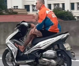 Xác minh nam thanh niên bế bé trai phóng xe máy trên đường Vành đai 3