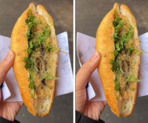 Bánh mì miến siêu hot ở Hải Dương, khách xếp hàng nửa tiếng thấy xứng đáng