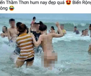 Thông tin mới liên quan tới bức ảnh chụp cô gái khỏa thân ở biển Sầm Sơn