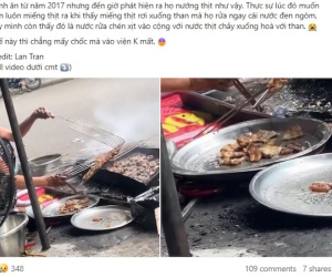 Quán bún chả bị tố rửa thịt nướng bằng nước than bán cho khách ở Hà Nội: Chủ quán nói gì?