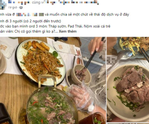 Nhà hàng Thái nổi tiếng Hà Nội gây bức xúc về dịch vụ: Chê khách gọi ít đồ, bị phản ánh chất lượng thì free đồ uống như 'bố thí'