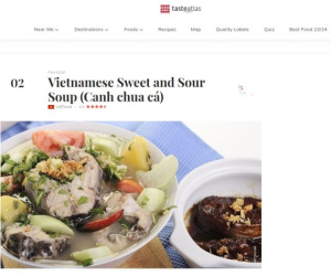 Canh chua cá, cơm hến vào top những món ăn từ hải sản ngon nhất khu vực