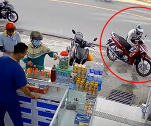 Ghé tiệm thuốc tây mua hộp khẩu trang, nam công nhân bị hai đối tượng bẻ khoá xe máy, phóng vọt đi trong tích tắc