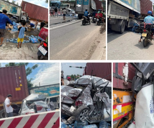 Vừa xảy ra vụ tai nạn liên hoàn nghiêm trọng: Ảnh hiện trường chia sẻ liên tục trên MXH