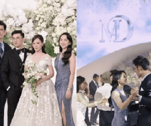 Em trai thiếu gia Minh Đạt bế vợ khiêu vũ trong hôn lễ của Midu, khí chất hào môn ngập tràn
