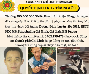 Thưởng 500 triệu cho người cung cấp thông tin truy bắt nghi phạm sát hại 2 mẹ con vợ cũ ở Hải Dương
