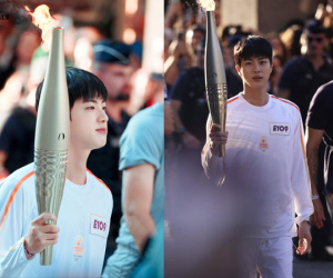 Jin (BTS) rước đuốc tại Thế vận hội Paris 2024