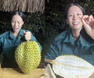 'Thôn nữ' thị phi nhất TikTok chuyển sang bán sầu riêng, trái 5kg có giá 200k nhưng toàn vỏ là vỏ
