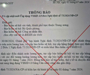 Cảnh báo giả mạo văn bản của BHXH Việt Nam yêu cầu cập nhật VssID