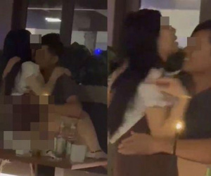 Cặp đôi hôn nhau thân mật suốt 8 phút trong quán cà phê