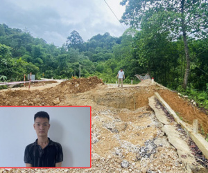 Bị cấm đi vào khu vực sạt lở, nam thanh niên đấm vào mặt, chửi bới cán bộ