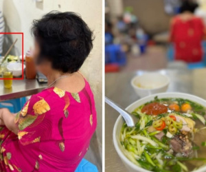 Vị khách cắm đôi đũa vào lọ giấm của quán phở để 'tiệt trùng' khiến dân mạng bức xúc