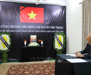 Tổ chức lễ viếng Tổng Bí thư Nguyễn Phú Trọng tại nhiều nước trên thế giới