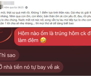 Chồng đi làm thâu đêm, vợ một mình chăm con đau ốm đọc dòng tin nhắn liền mong 'được giải thoát'