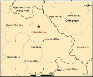 Động đất 5.0 độ richter ở Kon Tum, rủi ro thiên tai cấp 2