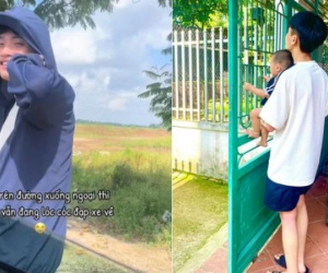 Em trai đạp xe gần 3 tiếng đi thăm cháu, cảnh tượng trước cổng nhà lúc 8 giờ sáng khiến chị gái rưng rưng