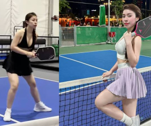 Danh tính và chia sẻ của cô gái mặc đồ tập hở bạo khiến giới mê pickleball gánh 'tai tiếng'