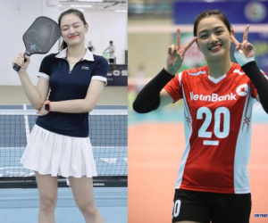 Hoa khôi bóng chuyền lên đồ chơi pickleball, dân mạng hết lời khen vì mặc đẹp, dáng xinh