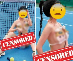 Mặc bikini 2 mảnh tạo dáng trên sân pickleball câu like: Phản cảm khủng khiếp!