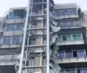Thang máy chung cư ở Trung Quốc ‘trơ khung’ do siêu bão Yagi