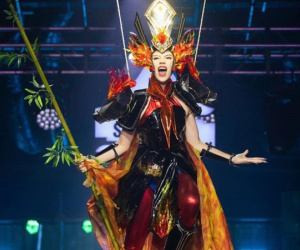 Hoa hậu Kỳ Duyên đu dây 'hóa' Thánh Gióng ở Miss Universe Vietnam
