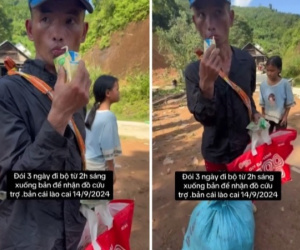 Hơn 1,2 triệu người rớt nước mắt trước clip 'đói 3 ngày, đi bộ từ 2h sáng' để nhận đồ cứu trợ