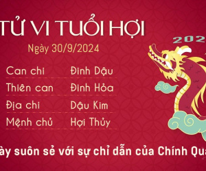 Tử vi thứ 2 ngày 30/9/2024 của 12 con giáp: Sửu hạnh phúc, Dậu có lộc