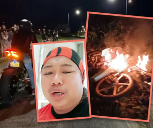 Bố đốt luôn xe máy vì con trai thường đua xe vào buổi đêm