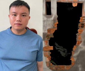 Đã bắt được tên trộm manh động đập tường, phá két, cuỗm tiền vàng