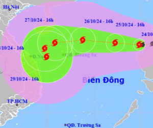 Bão Trami vào Biển Đông thành bão số 6, sẽ giật cấp 15