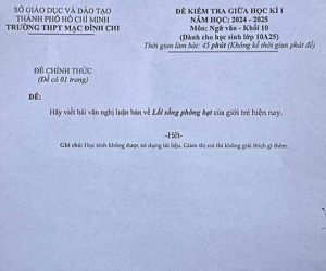 Trường THPT Mạc Đĩnh Chi nói gì về đề văn 'lối sống phông bạt' gây tranh cãi?