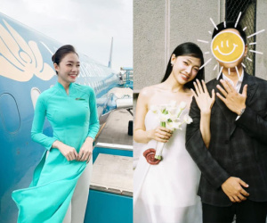 'Hoa khôi' của hãng Hàng không Quốc gia Việt Nam thông báo kết hôn, giấu kín diện mạo chú rể