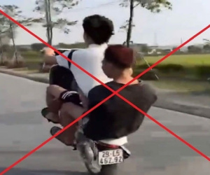 Xử lý cả 'quái xế' và phụ huynh vụ bốc đầu xe máy tại Hà Nội