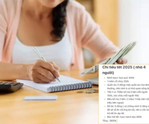'Mắt chữ O, miệng chữ A' với kế hoạch tiêu Tết 2025 của một gia đình 4 người