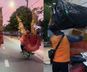'Camera đường phố' ghi lại những pha giao hàng bất ổn của shipper: Xuất hiện 1 món không ai đỡ nổi!