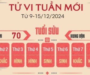 Tử vi tuần mới của 12 con giáp từ 9 - 15/12/2024: Sửu vượng duyên, Thìn vất vả