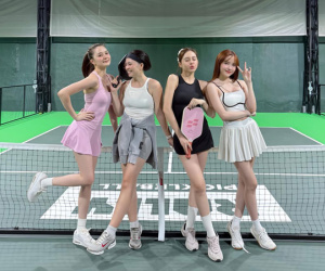 4 chị em gái nổi tiếng nhà Thiều Bảo Trâm đi chơi pickleball, khoe vóc dáng cực nuột