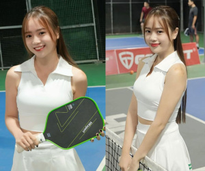 Nữ streamer Mai Linh Zuto gia nhập đường đua khoe dáng sân Pickleball