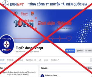 Xuất hiện fanpage giả mạo 'Tuyển dụng Evnnpt'