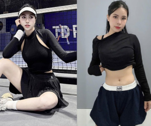 2 hot girl làng bóng đá xuống sắc vì mải mê chơi pickleball