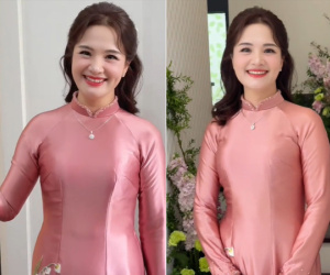 Mẹ cô dâu trẻ đẹp, nụ cười tỏa nắng gây chú ý trong đám hỏi ở Hải Phòng
