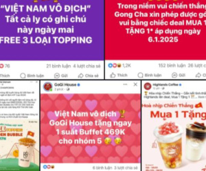 Việt Nam vô địch AFF Cup 2024, hàng quán 'chơi lớn' tặng lẩu Thái, mua 1 tặng 1