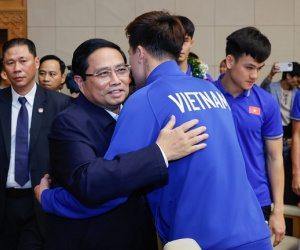 Thủ tướng Phạm Minh Chính gặp mặt chúc mừng đội tuyển bóng đá quốc gia