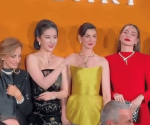 Khoảnh khắc 'viral' MXH: Hồ Ngọc Hà chung khung hình Lưu Diệc Phi và 'công chúa Disney' Anne Hathaway